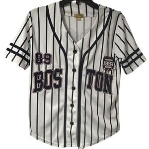 Cult‎ Favorite Boston Celtics Russel 89 Jersey White Navy Pinstripe Size XS